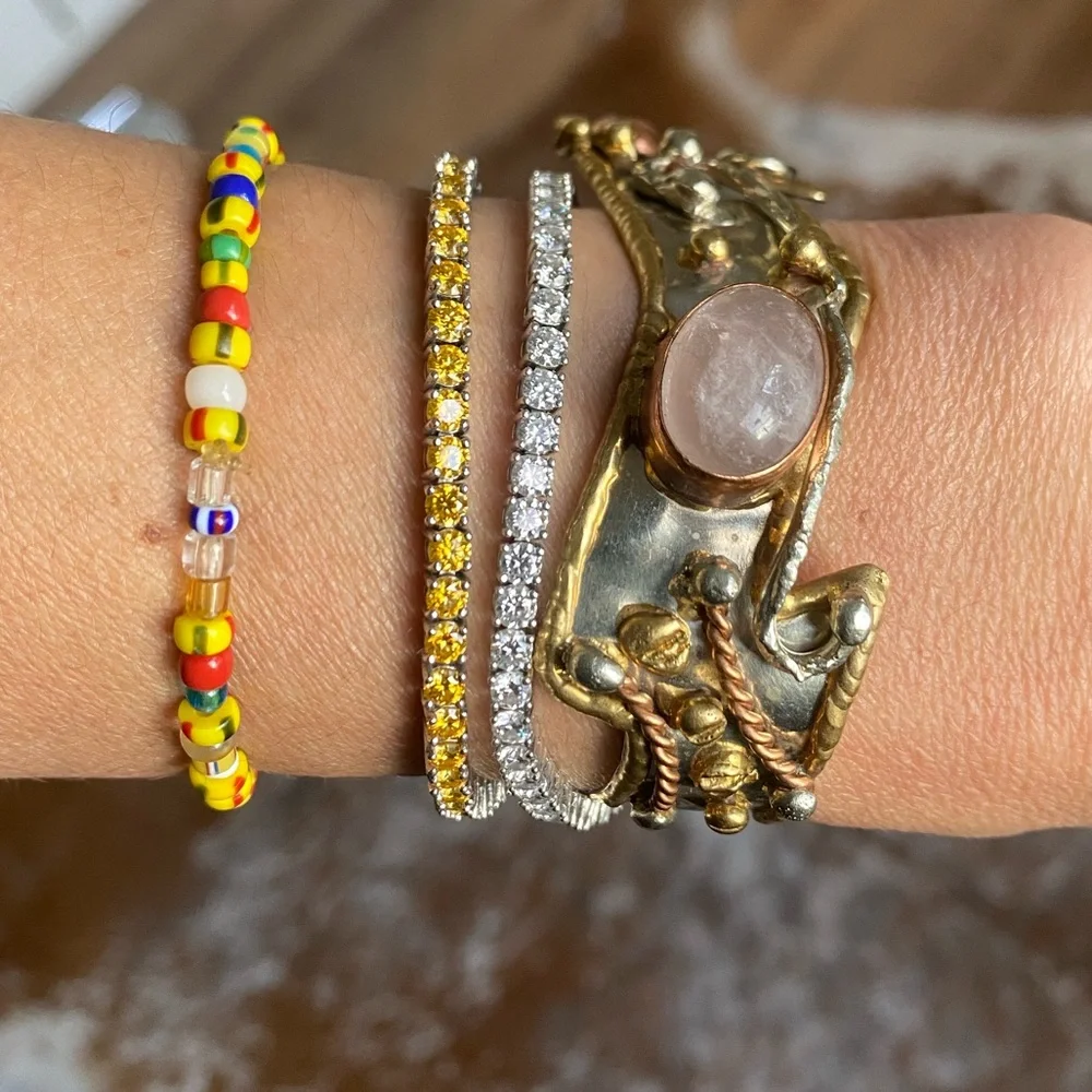 Rose quart Women's cuff Bracelet - Picture 9 of 9